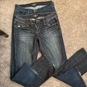 2 pairs of Lucky Brand Jeans, Charlie baby boot and Lola boot